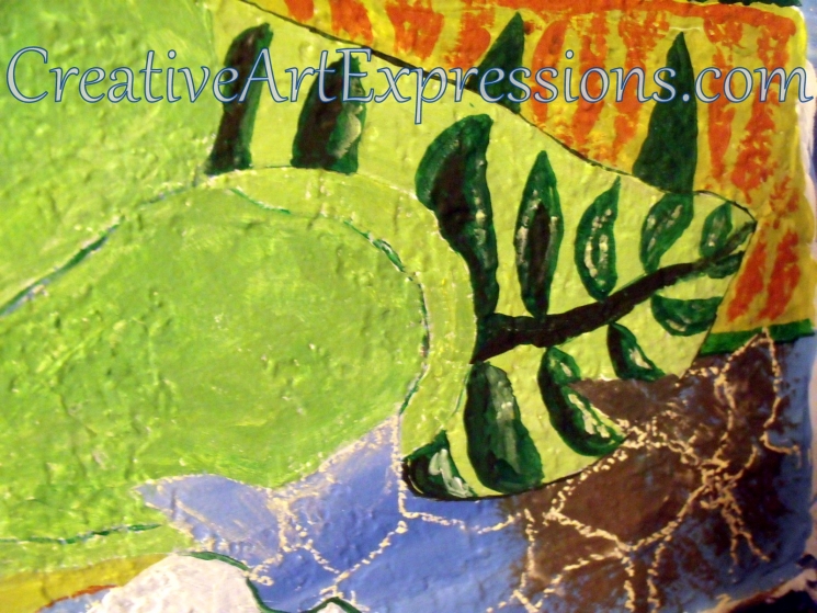 Creative Art Expressions Hand Painted Leaf Cluster On Rainforest Mural. 8-24-2011 Creative Art Expressions Hand Painted Leaf Cluster On Rainforest Mural. 8-24-2011