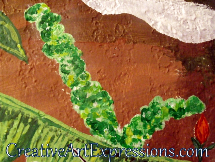 Creative Art Expressions Hand Painted Plant On Rainforest Mural in Progress 6-7-2012 Creative Art Expressions Hand Painted Plant On Rainforest Mural in Progress 6-7-2012