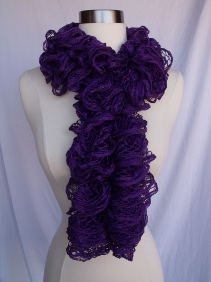 Scarf Knitted Purple Gifted