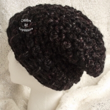 Chunky Slouchy Fleece Lined Hat in Blackstone dscf3100c.jpg