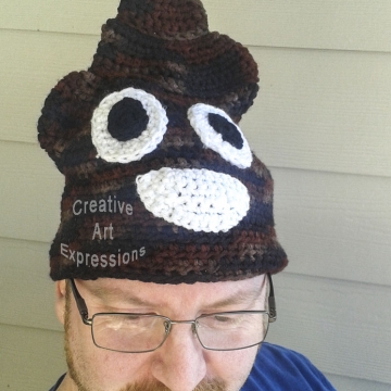 Ready to Ship, Shades of Brown Poop Emoji Inspired, Large Adult Crocheted Hat, Poo Hat, Guy Gifts, hipster hat, Crocheted Hat, Handmade