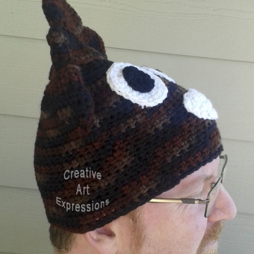 Ready to Ship, Shades of Brown Poop Emoji Inspired, Large Adult Crocheted Hat, Poo Hat, Guy Gifts, hipster hat, Crocheted Hat, Handmade