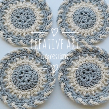 Gray & Ivory Crocheted Vintage Coasters