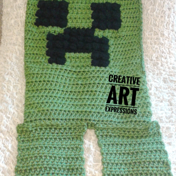MOB Gamer Blanket, 18-24 Month Blanket Thick, Crocheted MOB Blanket, Green, Gamer Blanket, Ready To Ship