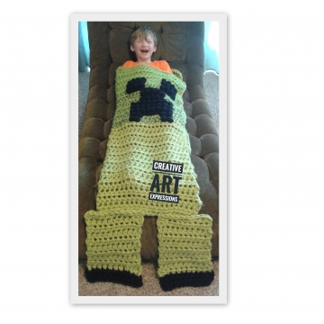 MOB Gamer Blanket, Preschool Toddler Blanket, Thick Crocheted MOB Blanket, Lime Green, Gamer Blanket, Ready To Ship, Soft