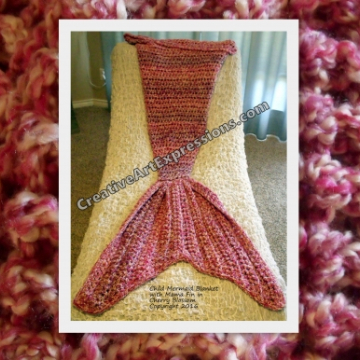 Child Mermaid Blanket in Cherry Blossom