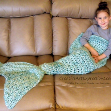 Mermaid Blanket Toddler in Seafoam