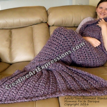 Mermaid Blanket Adult/Teen Momma Fin in Baroque