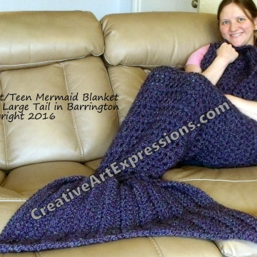 Mermaid Blanket Adult/Teen with Large Fin in Barrington.