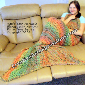 Adult Teen Mermaid Blanket in Time Square 