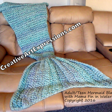 Mermaid Blanket Adult Teen Waterfall