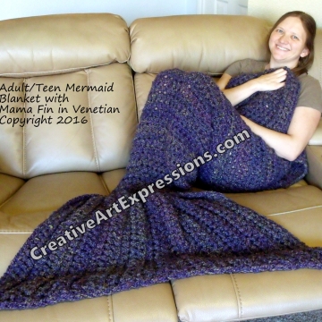 Mermaid Blanket Adult Teen in Venetian Mama Fin