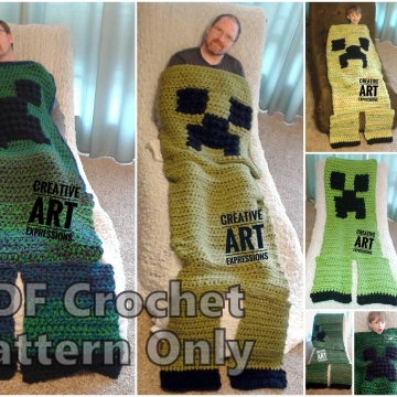 MOB Gamer Blanket Crochet Pattern, Adult, Teen, Child, Toddler, 12-24 month, Video Tutorials