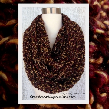 Creative Art Expressions Hand Crocheted Barks Bulky Infinity Scarf Creative Art Expressions Hand Crocheted Barks Bulky Infinity Scarf