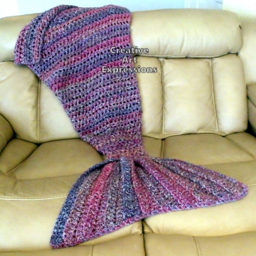 Pink & Purple Child Mermaid Blanket