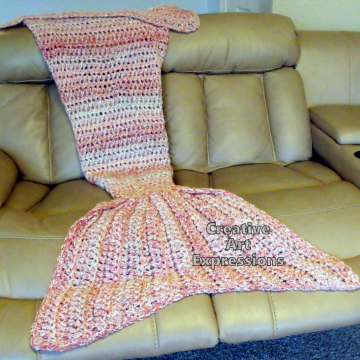 Pink & Peach Mermaid Blanket Adult Teen 