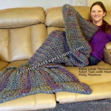 Extra Large or Plus Size Mermaid Blanket Adult Teen 