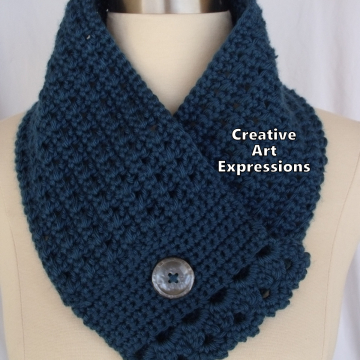 Teal Or Ocean Lacy Neckwarmer