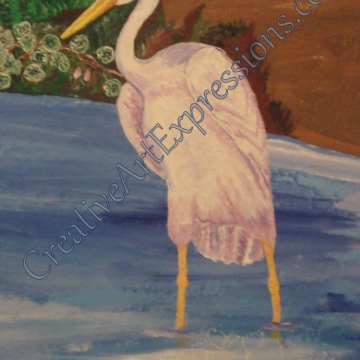 Creative Art Expressions Hand Painted Wooping Crane. 8-4-2011 Creative Art Expressions Hand Painted Wooping Crane. 8-4-2011