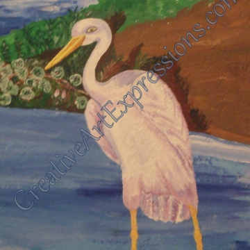 Creative Art Expressions Hand Painted Wooping Crane. 8-4-2011 Creative Art Expressions Hand Painted Wooping Crane. 8-4-2011