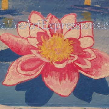 Creative Art Expressions Hand Painted Water Lily On Rainforest Mural. 8-5-2011