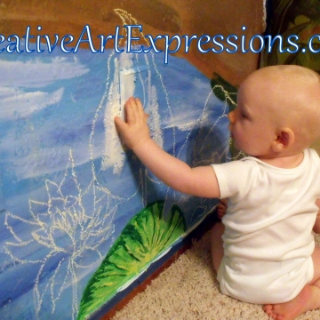 Creative Art Expressions Rainforest Mural In Progress. My little boy is enjoying his wall! 8-17-2011