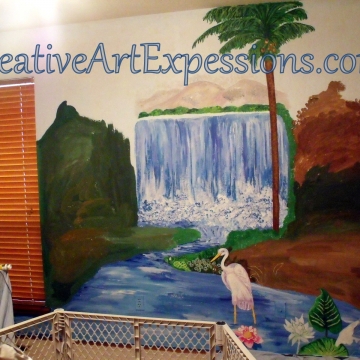Creative Art Expressions Hand Painted Rainforest Mural In Progress. 8-22-2011 Creative Art Expressions Hand Painted Rainforest Mural In Progress. 8-22-2011