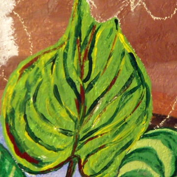 Creative Art Expressions Hand Painted Leaf On Rainforest Mural in Progress 1-8-2012 Creative Art Expressions Hand Painted Leaf On Rainforest Mural in Progress 1-8-2012