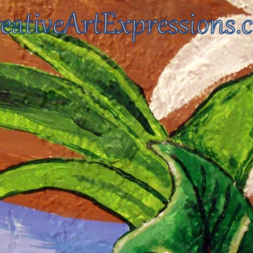 Creative Art Expressions Hand Painted Plant on Rainforest Mural in Progress 1-8-12 Creative Art Expressions Hand Painted Plant on Rainforest Mural in Progress 1-8-12