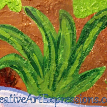 Creative Art Expressions Hand Painted Plant on Rainforest Mural in Progress 1-8-12 Creative Art Expressions Hand Painted Plant on Rainforest Mural in Progress 1-8-12