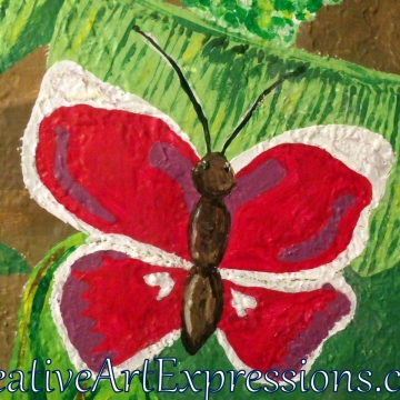 Creative Art Expressions Hand Painted Butterfly On Rainforest Mural in Progress 6-7-2012 Creative Art Expressions Hand Painted Butterfly On Rainforest Mural in Progress 6-7-2012