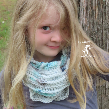 Crocheted Sea Breeze Infinity Scarf, Sea Foam Whispers, Aqua, White, brown, navy, blue, Child Size 2-5 years, Sea Breeze Collection, scarf, Unique Gifts, Handmade scarf, Handmade Fashion, Mermaid at Heart, Ocean Crochet,