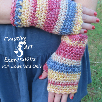 Crocheted Red Blue & Yellow Infinity Scarf & Fingerless Glove Set, Adult Teen, Autumn Glove & Scarf Set, Fall Colors Scarf & Glove Set, Unique Crocheted Red Blue & Yellow Infinity Scarf & Fingerless Glove Set, Adult Teen, Autumn Glove & Scarf Set, Fall Colors Scarf & Glove Set, Unique