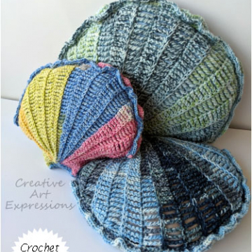 Seashell Pillow Crochet Pattern Collection, PDF Downloadable Pattern, Video Tutorials, Crochet Pattern, Mermaid Crochet, Ocean Crochet, Home Decor, Ocean Decor, Nursery Decor