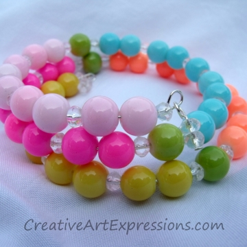 Creative Art Expressions Handmade Neon Multi Colored Bracelet Creative Art Expressions Handmade Neon Multi Colored Bracelet