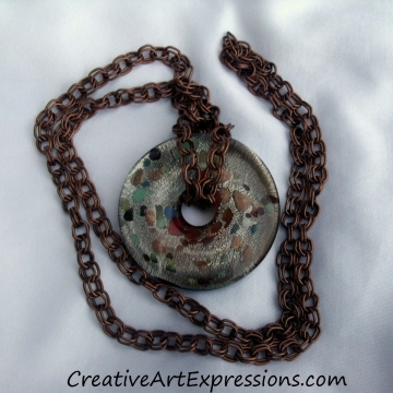 Creative Art Expressions Handmade Antique Copper Circle Necklace Creative Art Expressions Handmade Antique Copper Circle Necklace