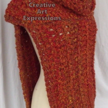 Katniss Cowl Inspired, Everdeen Huntress Cowl, Scarf, Crocheted Half Sweater, Mandarin Orange, Ready to Ship, Adult Women Scarf, Katniss Cowl Inspired, Everdeen Huntress Cowl, Scarf, Crocheted Half Sweater, Mandarin Orange, Ready to Ship, Adult Women Scarf,