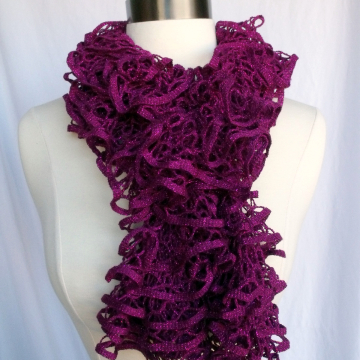 Scarf Knitted Fuschia Glam Sold