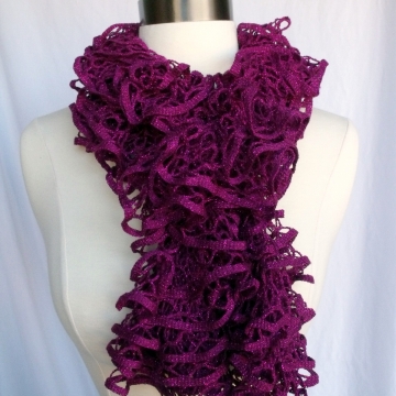 Scarf Knitted Fuschia Glam Sold