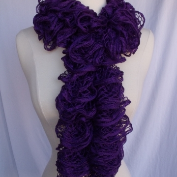 Scarf Knitted Purple Gifted
