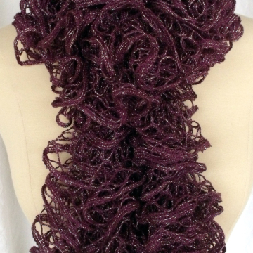 Regal Purple Ruffle Scarf