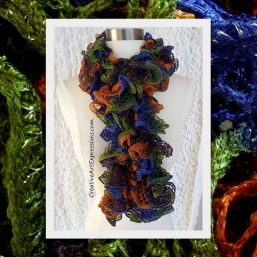 Creative Art Expressions Hand Knitted Disco Ruffle Scarf