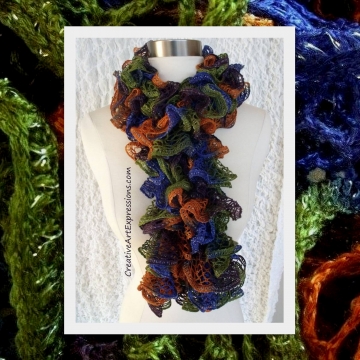 Creative Art Expressions Hand Knitted Disco Ruffle Scarf Creative Art Expressions Hand Knitted Disco Ruffle Scarf
