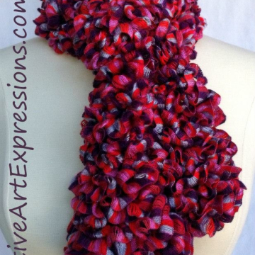 Cinnamon Knitted Ruffle Scarf