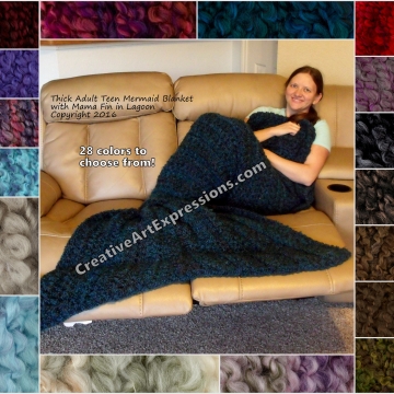 Mermaid Blanket Thick Crocheted Adult/Teen Made To Order