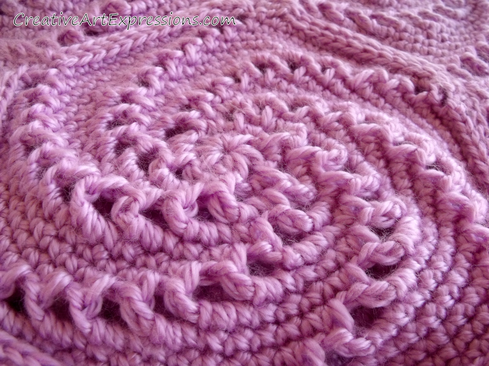 Hand Crocheted Lilac Pinwheel Blanket
