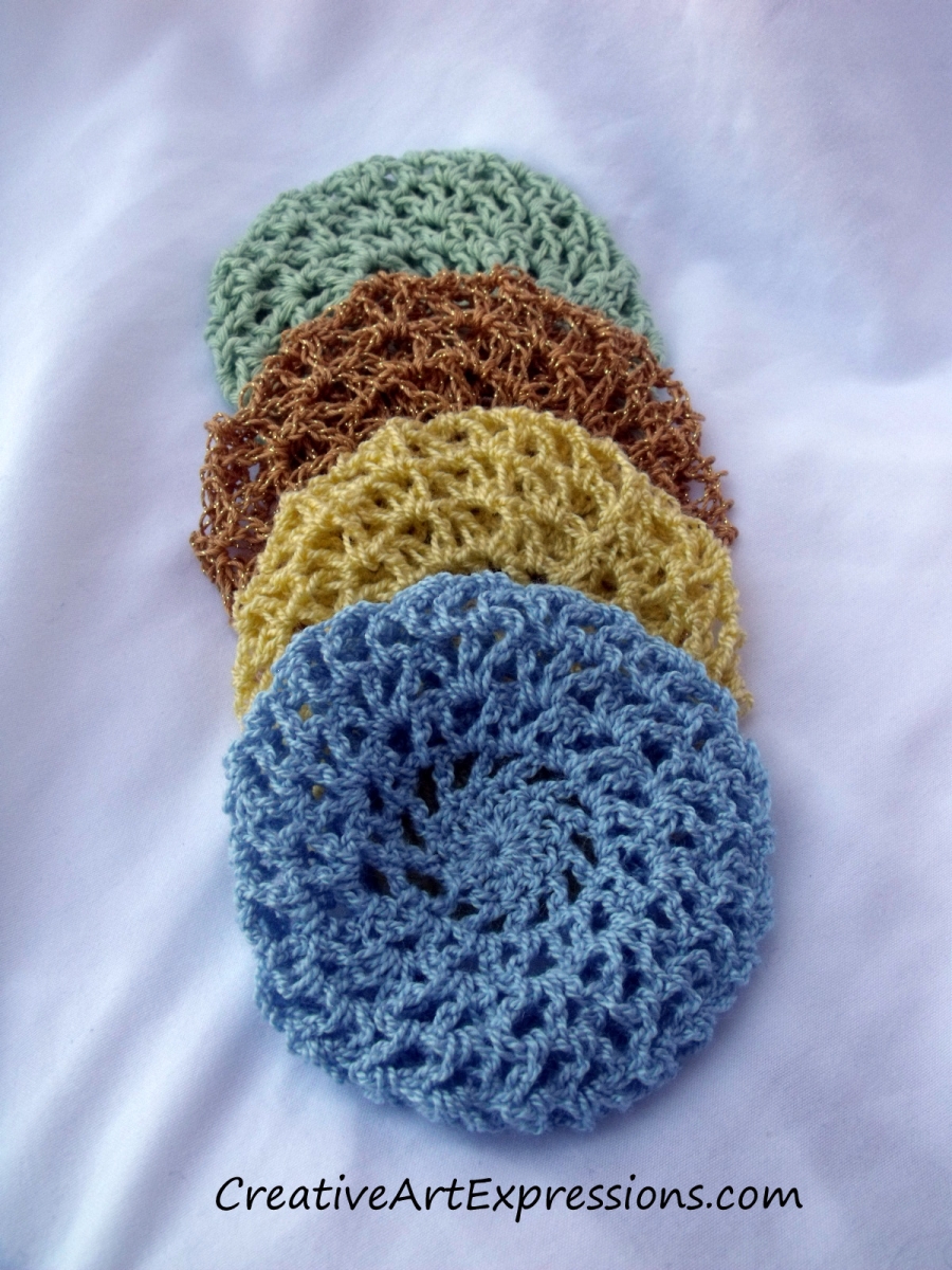 Creative Art Expressions Hand Crocheted Set of 4 Bun Covers