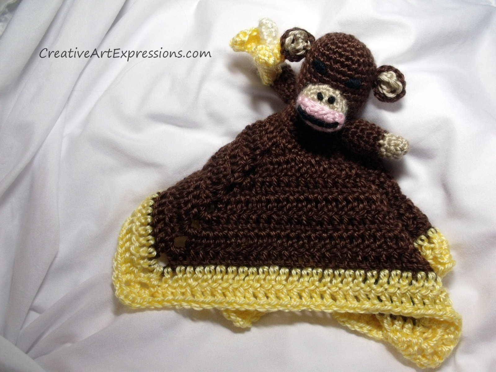 Creative Art Expressions Hand Crocheted Monkey Lovey