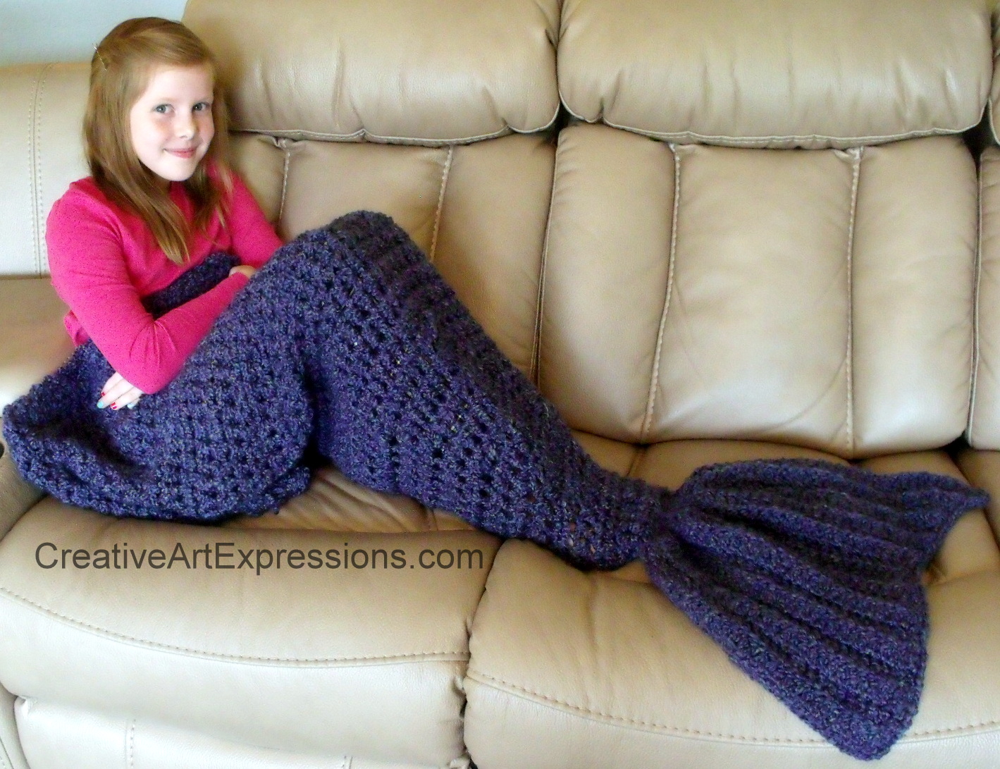 Creative Art Expressions Hand Crocheted Child Made To Order Mermaid Blanket