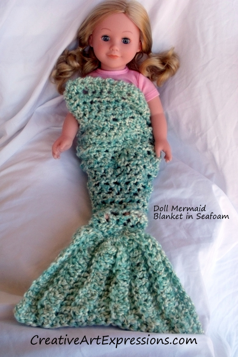 Crocheted Doll Mermaid Blanket